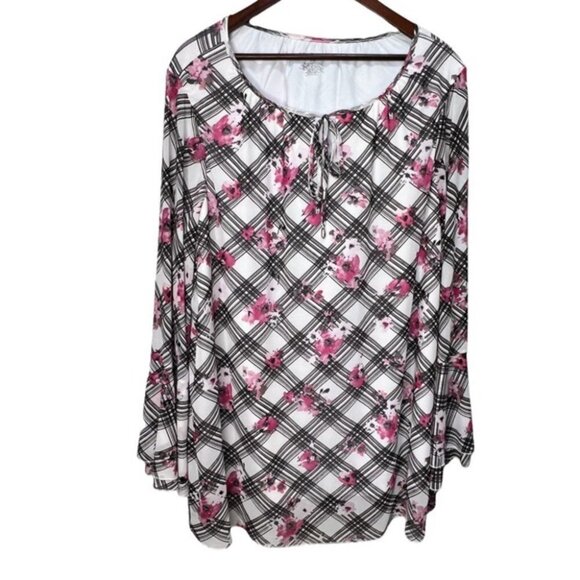 𝅺size 14/16 Lane Bryant Floral Blouse - Picture 1 of 6